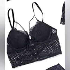 La Senza Sexy Bustier Lace Bra Top Corset Black. Size: D/DD.